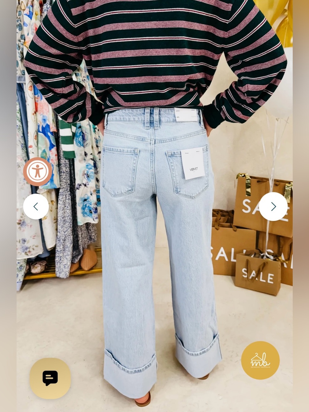 NWT beautiful and well made Vervet size 7 or 28 cuffed jeans. - Picture 15 of 16